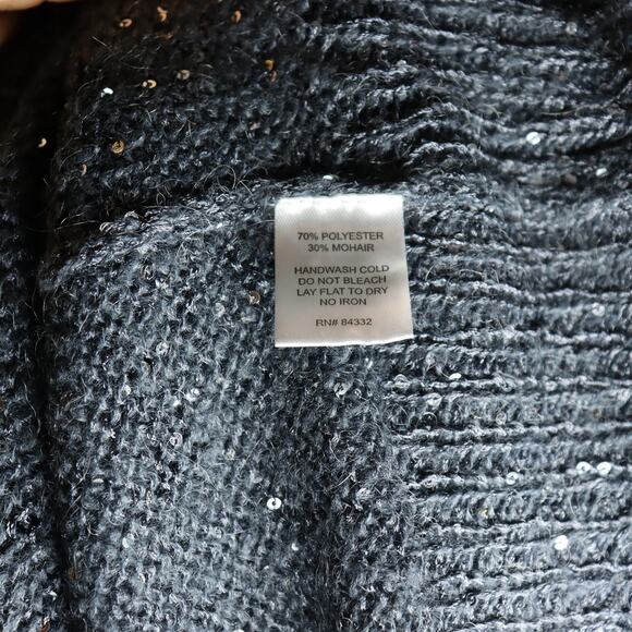 Two Sisters Sequin Mohair Blend Cardigan Sweater Size S Gray Y2K Sparkle - Picture 4 of 4